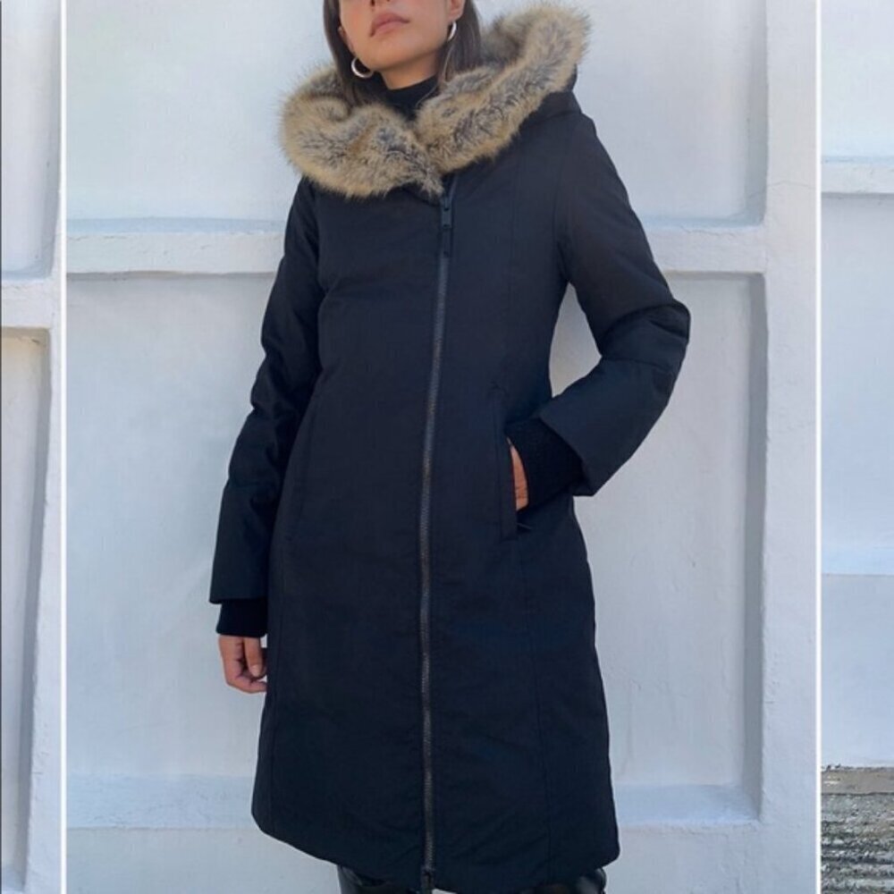 Aritzia Babaton -30 Gilligan Parka Mid Length Goose Down Black Size Small